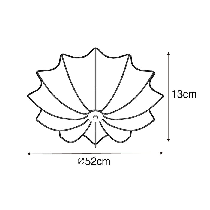 QAZQA Japandi plafondlamp wit zijden 52cm 3-lichts - Plu
