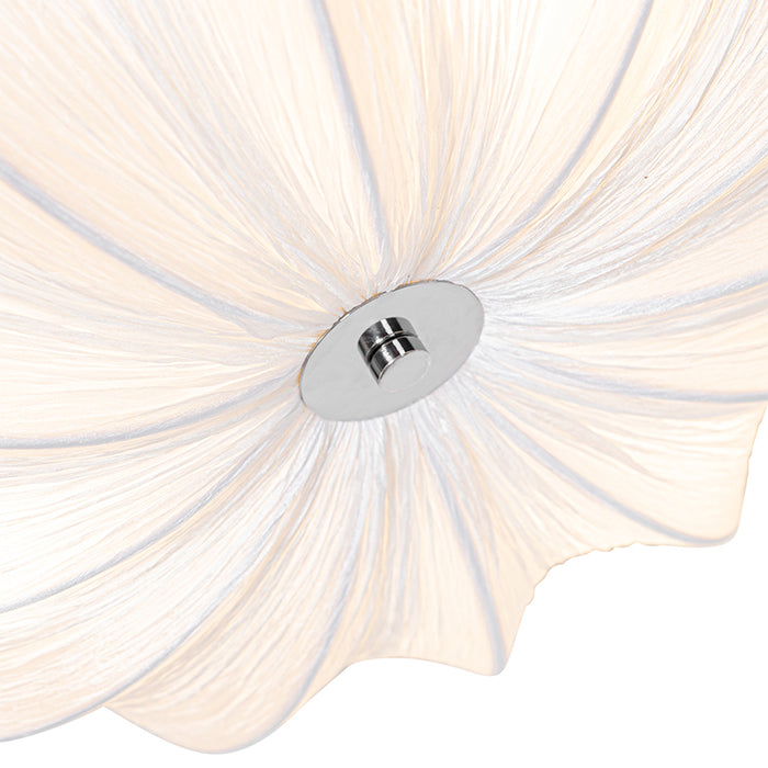 QAZQA Japandi plafondlamp wit zijden 52cm 3-lichts - Plu