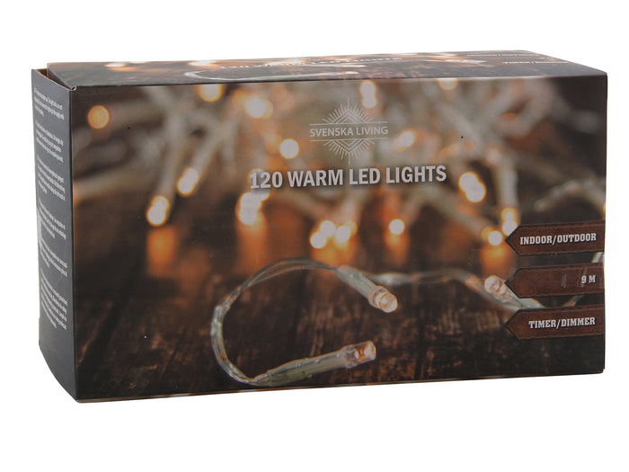 Svenska Living - Kerstverlichting - Snoer Warm LED Transparant-