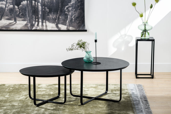 Duverger® Cross Scandinavian - Salontafels - set van 2 - rond - acacia