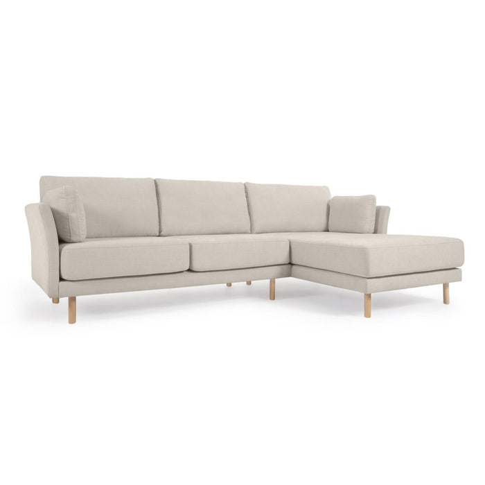 Kave Home - Gilma beige 3-zitsbank met links|rechts chaise longue met