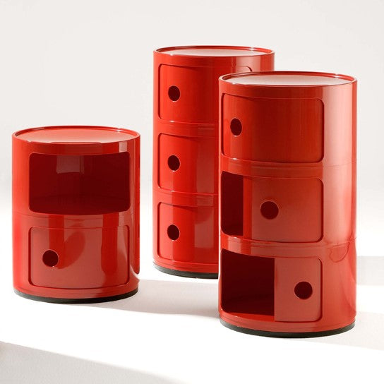 Kartell Componibili Kast Ø 32 cm - 3 Modules - Rood