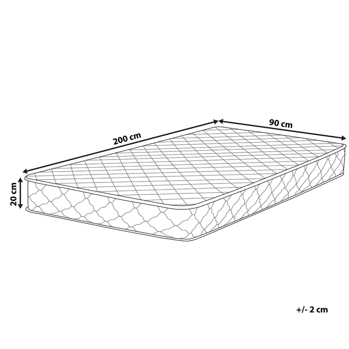 Beliani - DUO - Pocketveringmatras - Wit - 90 x 200 cm - Polyester