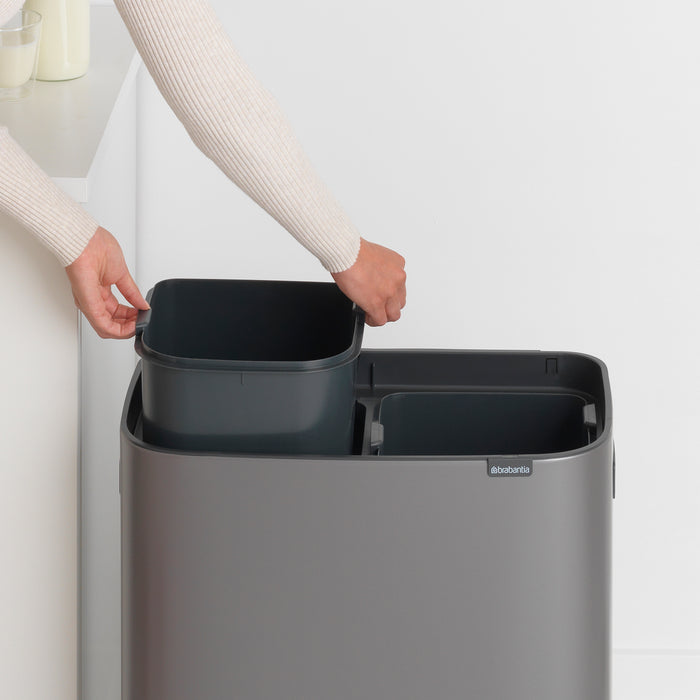 Brabantia Bo Touch Bin Afvalemmer 2 x 30 L - Platinum