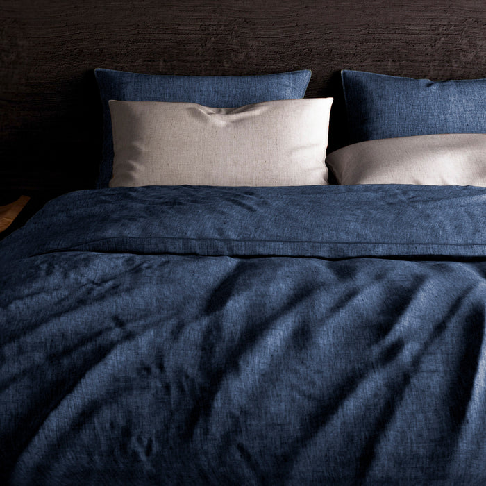 Heckett & Lane Franela Dekbedovertrek 140 x 200TC/220 cm - Navy Blue