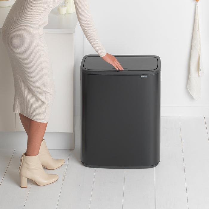 Brabantia Bo Touch Bin Afvalemmer 2 x 30 L - Zwart