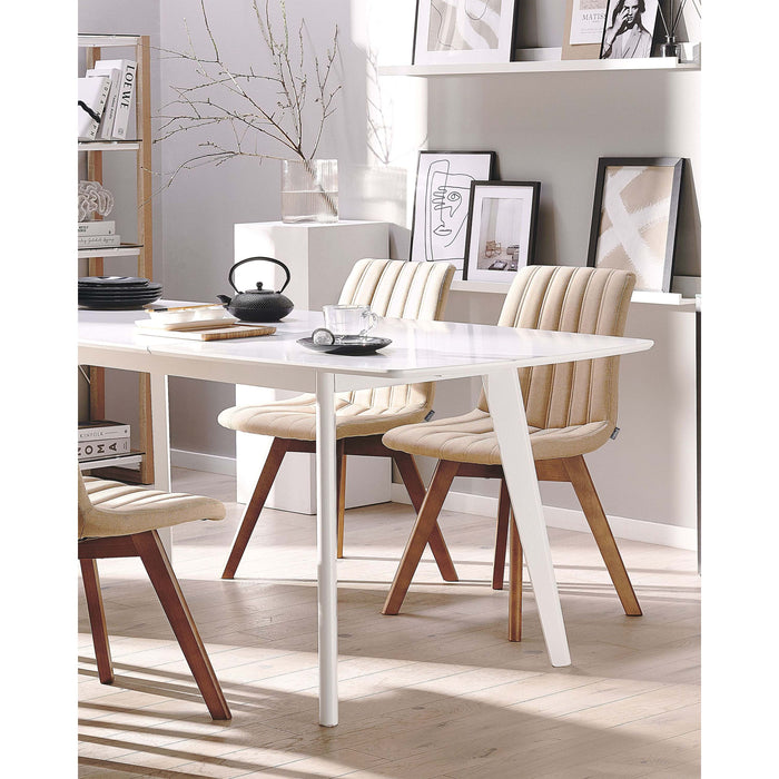 Beliani - CALGARY - Eetkamerstoel - Zandbeige - Polyester