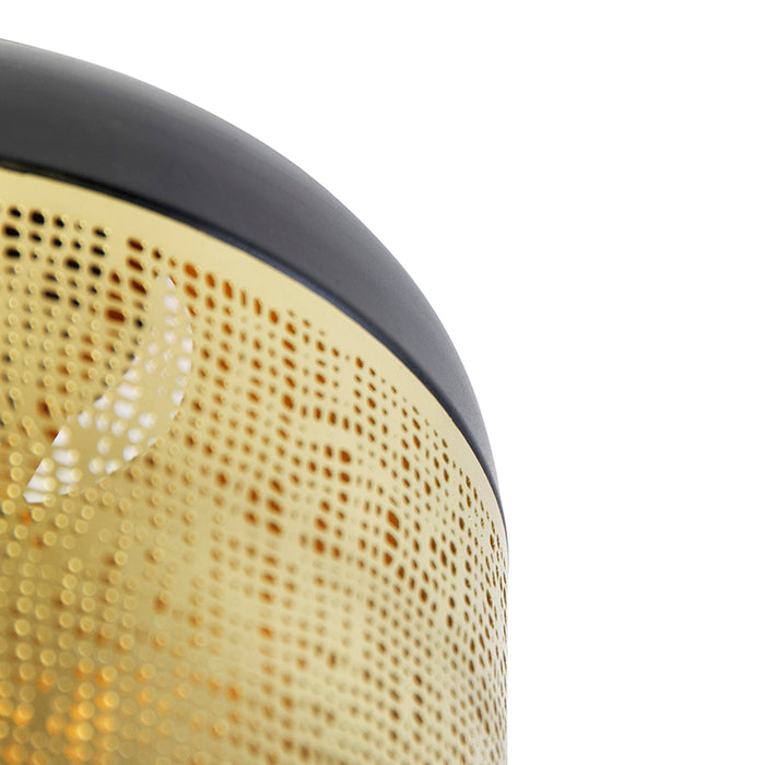 QAZQA Vintage plafondlamp zwart met messing - Kayleigh