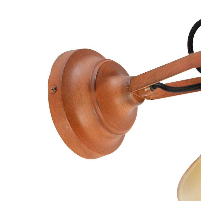 QAZQA Industriële wandlamp roest met goud - Rust