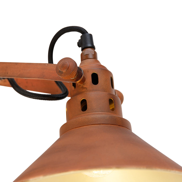 QAZQA Industriële wandlamp roest met goud - Rust