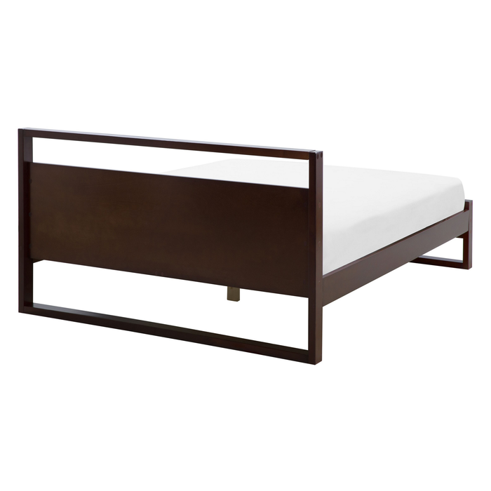 Beliani-GIULIA -Tweepersoonsbed-Donkerbruin-140 x 200 cm-Dennenhout