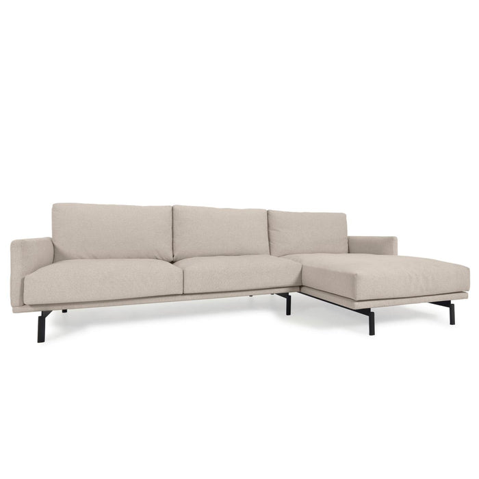 Kave Home - 3-zitsbank Galene beige rechtse chaise longue 254 cm