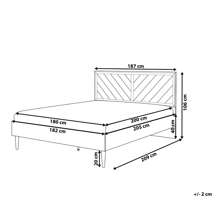 Beliani - MIALET - Bed - Donkerbruin - 180 x 200 cm - Vezelplaat
