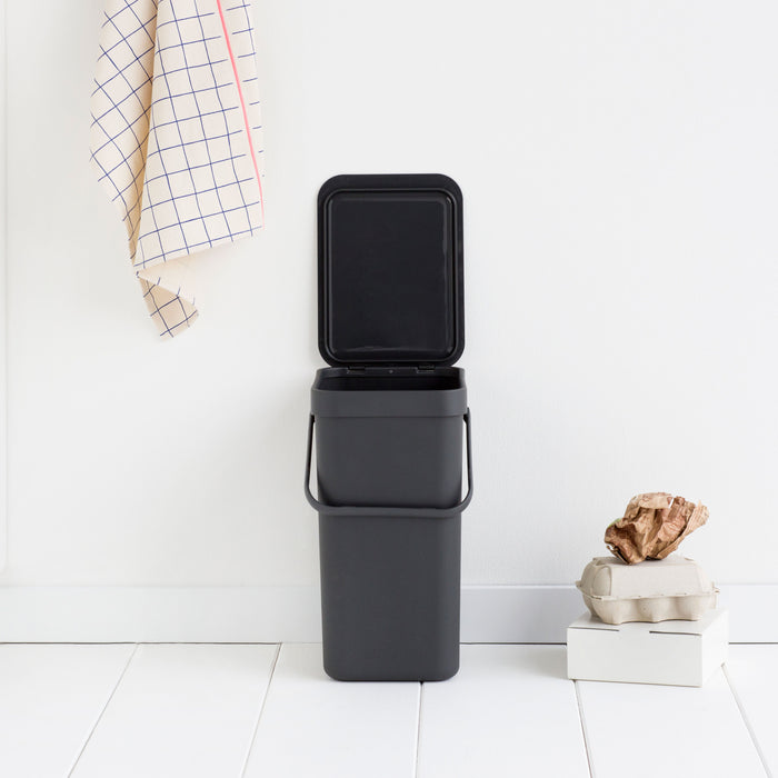 Brabantia Sort & Go Afvalemmer / Opberger 16 L - Donkergrijs