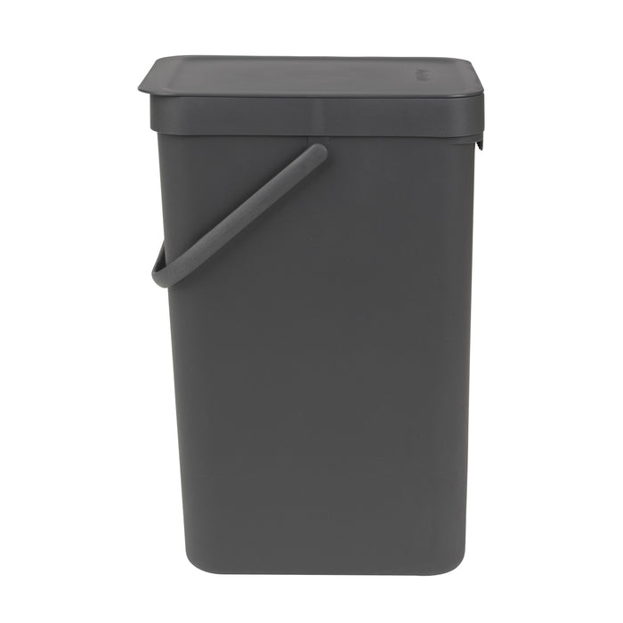 Brabantia Sort & Go Afvalemmer / Opberger 16 L - Donkergrijs