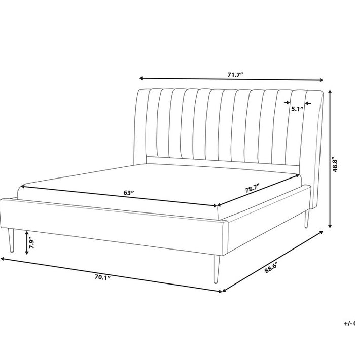Beliani - MARVILLE - Tweepersoonsbed - Blauw - 160 x 200 cm - Fluweel