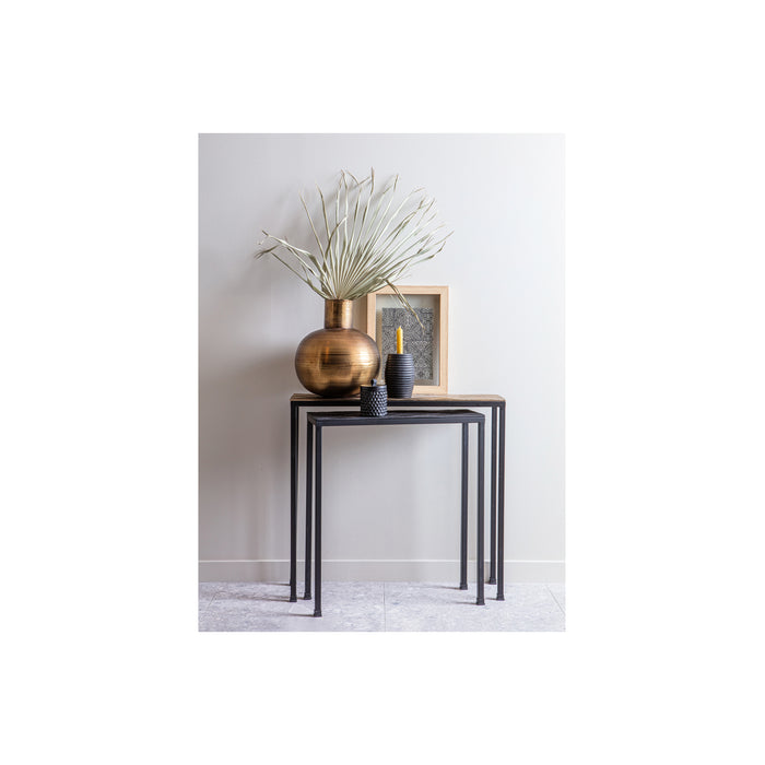 WOOOD  Exclusive Zuri Kandelaren - Hout - Zwart - Set van 2