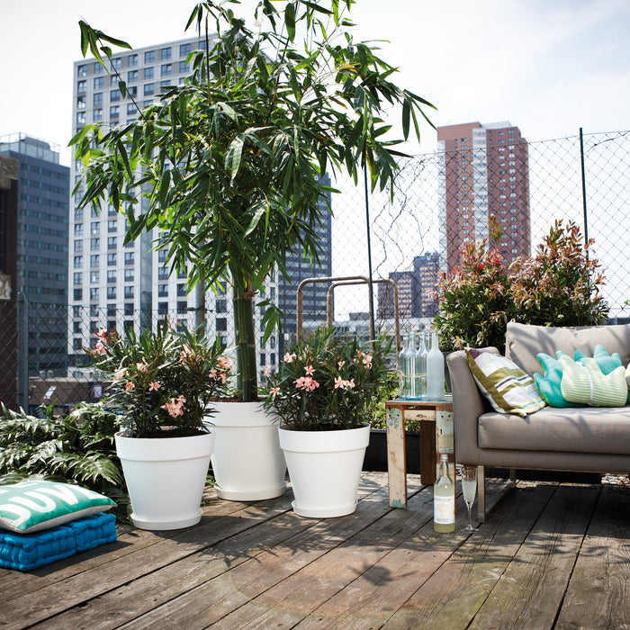 elho Loft Urban Round Bloempot 50 cm met Wielen - 100% gerecycled kunststof