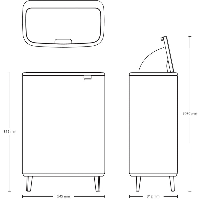 Brabantia Bo Touch Bin Hi 60 Liter