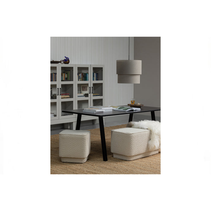 WOOOD Tablo Tafel met 2-stand Poot - Eiken|Metaal - Zwart - 75x200x90