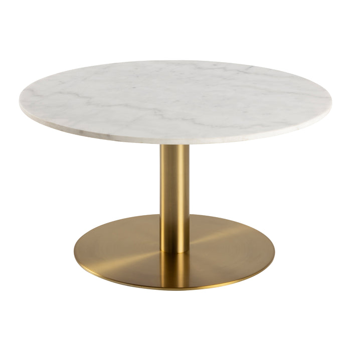 by fonQ Marble Salontafel Marmer - Ø 80 - Wit / Goud