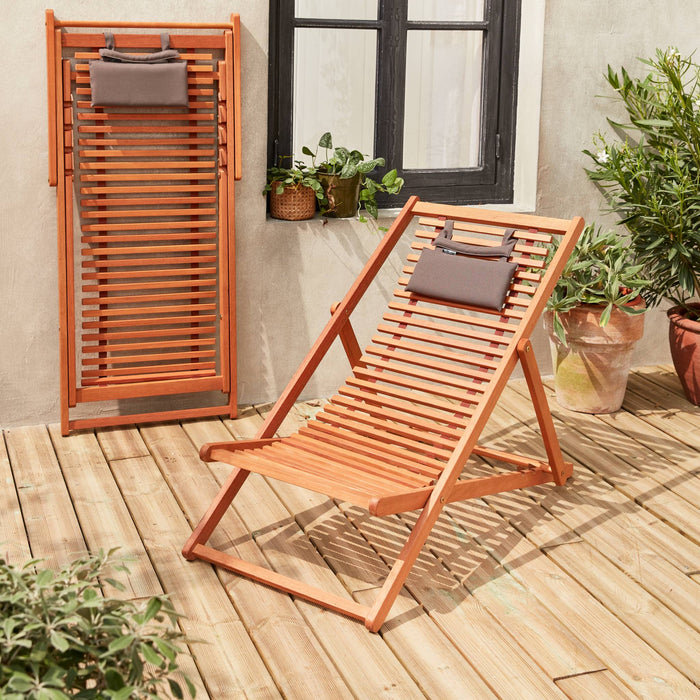 sweeek - Set van twee houten strandstoelen