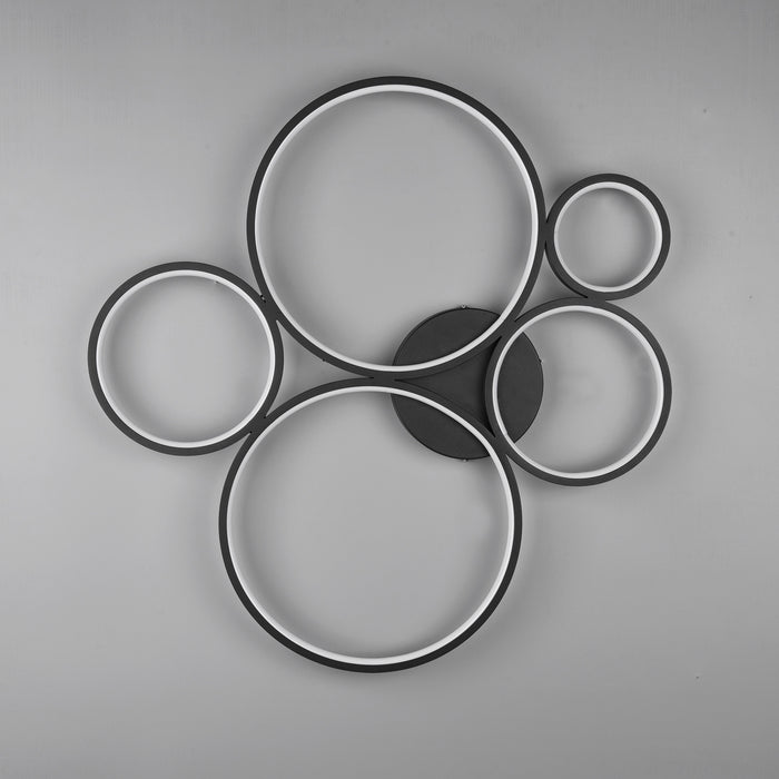 Trio Rondo Plafonnière - Mat zwart