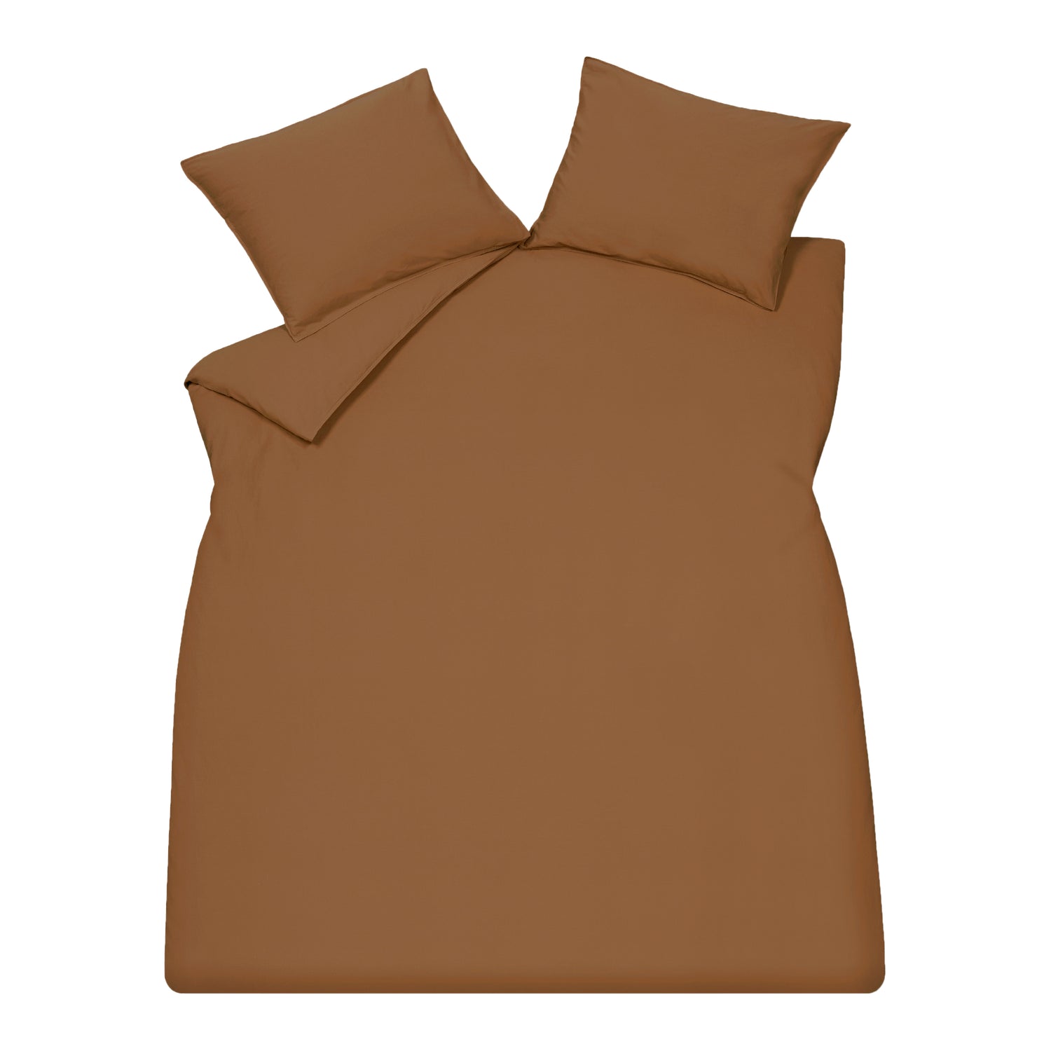 Vandyck Washed Cotton Dekbedovertrek 140 x 200/220 cm - Cognac
