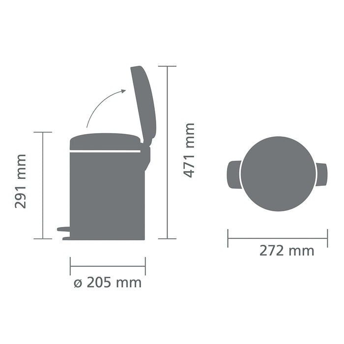 Brabantia NewIcon Mineral Pedaalemmer 5 Liter