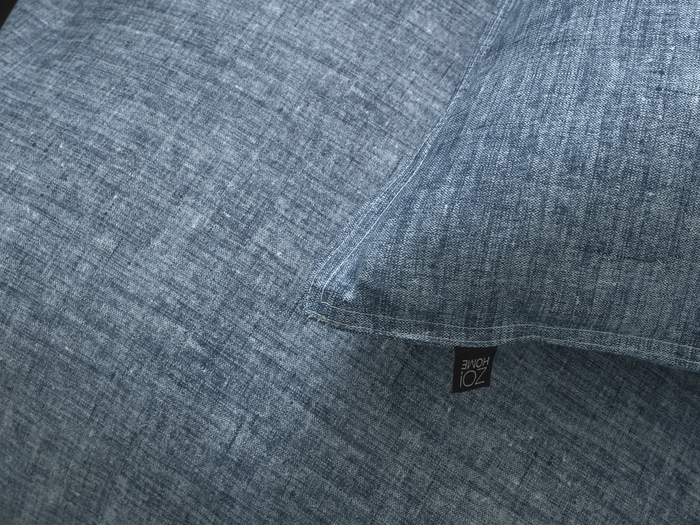 Zo Home Dekbedovertrek Katoen Lino Linnen Look - urban blue