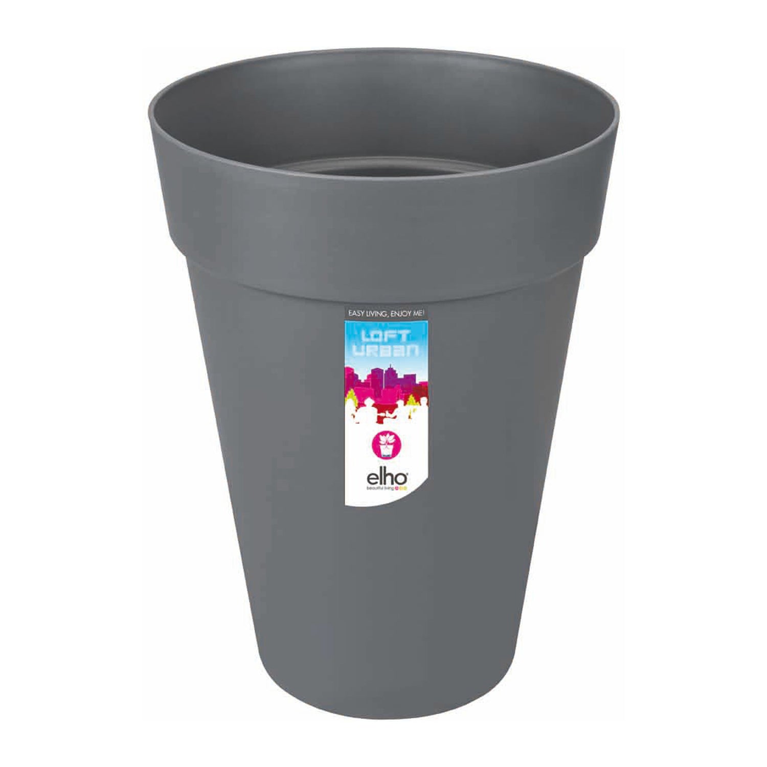 Elho Loft Urban Round High Bloempot 35 cm Antraciet