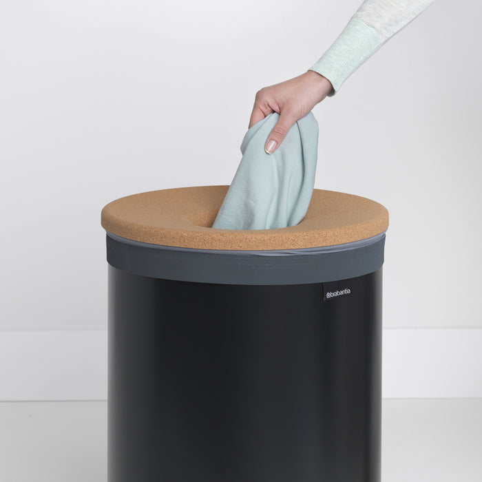 Brabantia Wasbox 60 L - Zwart / Kurk