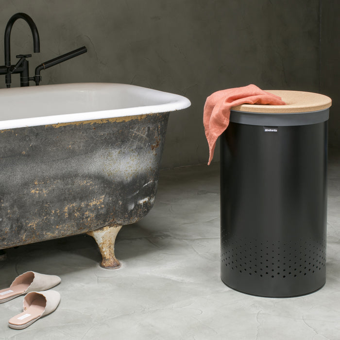 Brabantia Wasbox 60 L - Zwart / Kurk