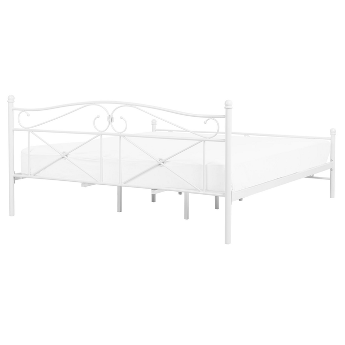 Beliani - RODEZ - Tweepersoonsbed - Wit - 160 x 200 cm - Metaal