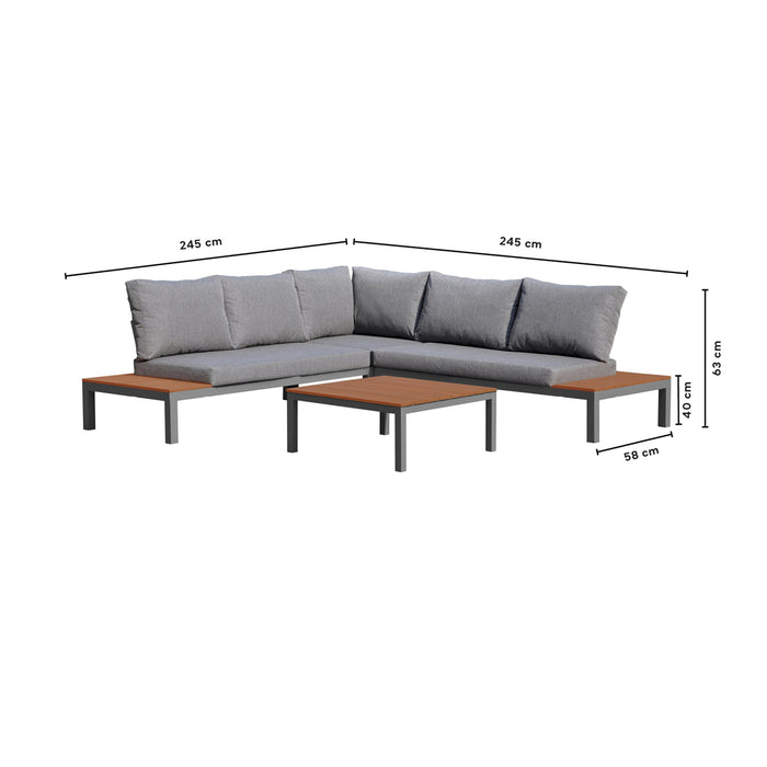 WOOOD La Vida Loungeset - Teak/Antraciet