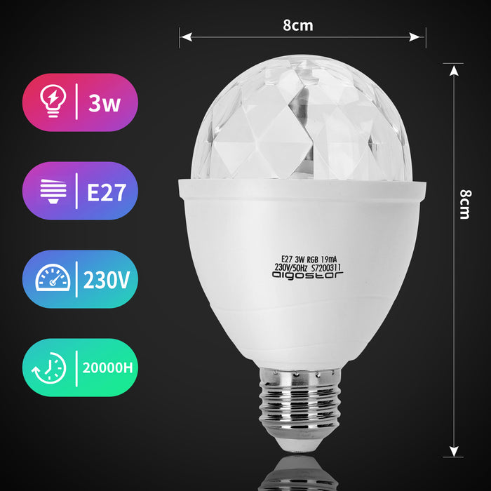 Aigostar Discolamp - E27 - 3W - RGB