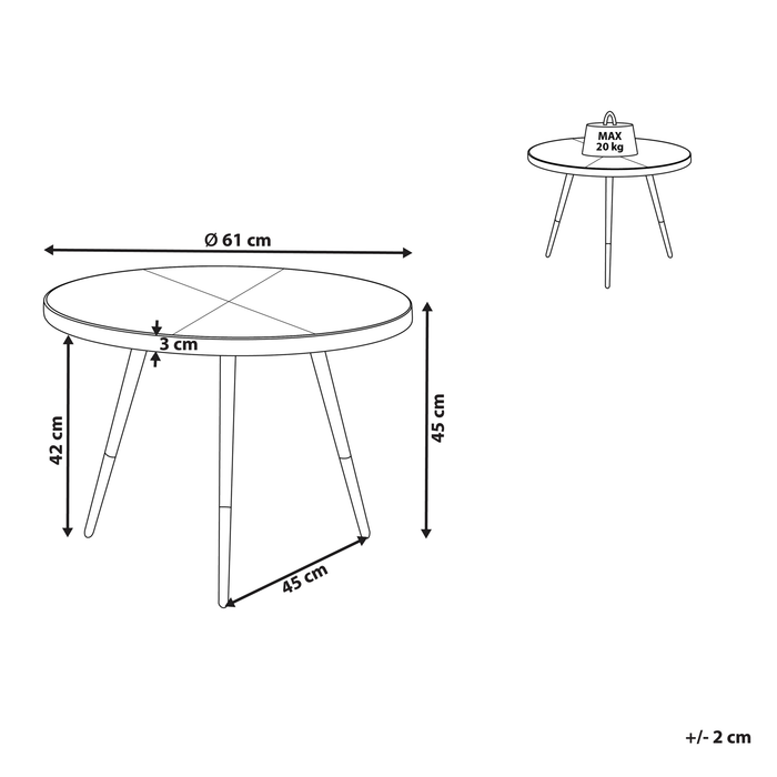 Beliani - RAMONA - Salontafel - Donkerbruin|Goud - MDF