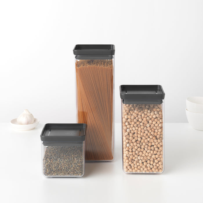 Brabantia Tasty+ Stapelbare Voorraadbus 0,7 L - Dark Grey