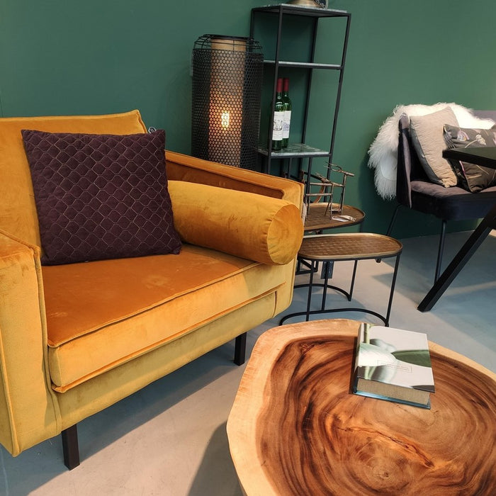 WOOOD Rodeo Classic Fauteuil - Velvet - Oker