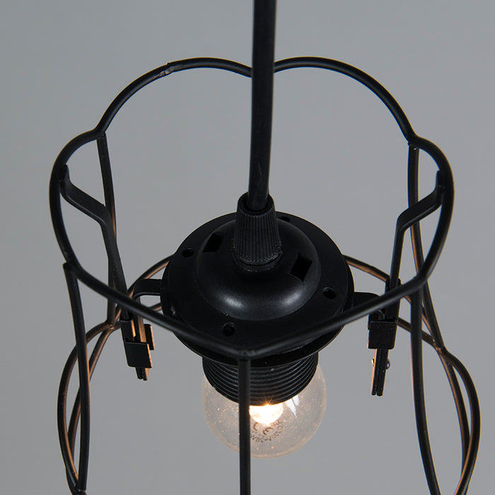 QAZQA Retro hanglamp zwart 15 cm - Granny Frame