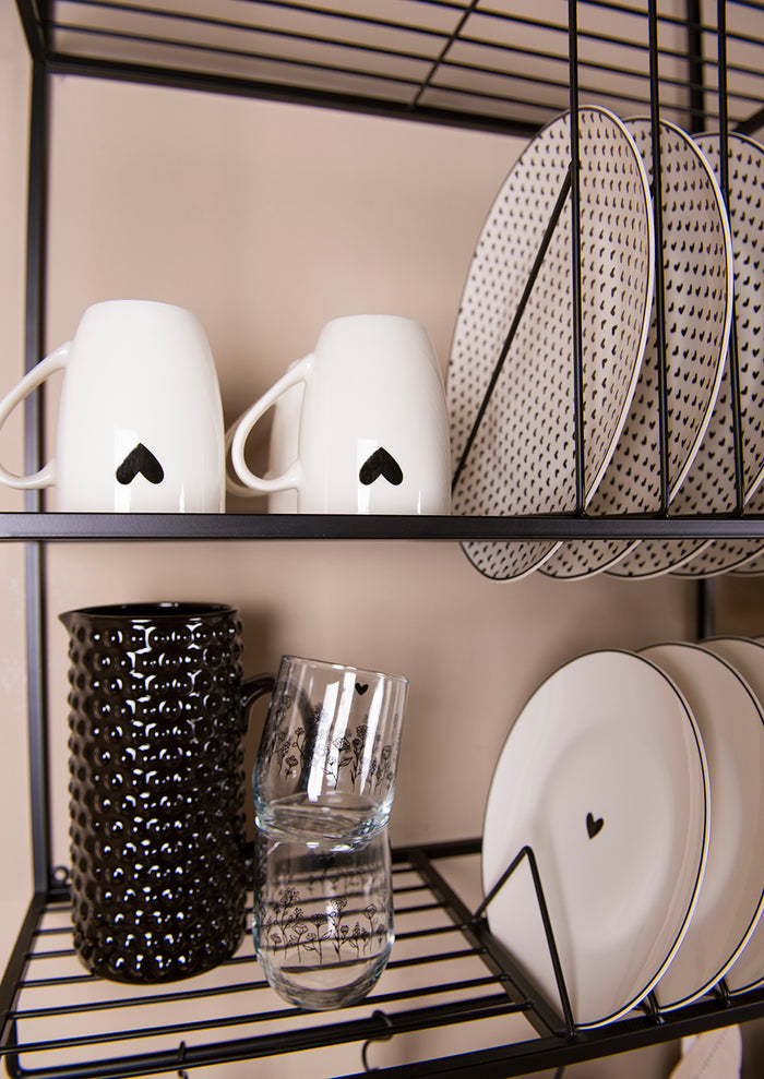 Clayre & Eef Decoratie Kan  14x9x20 cm Zwart Keramiek Waterkan