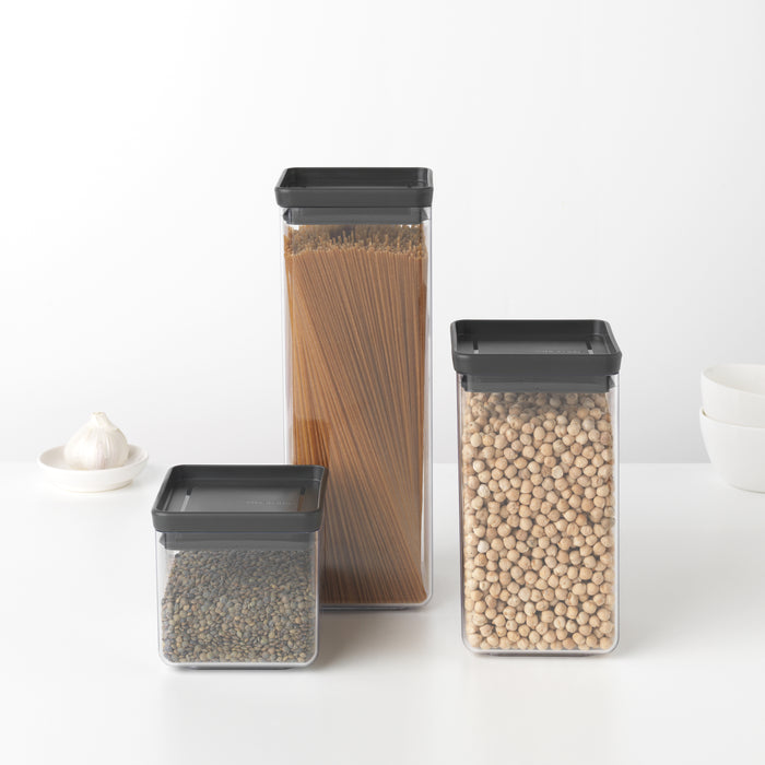 Brabantia Tasty+ Stapelbare Voorraadbus 2,5 L - Dark Grey