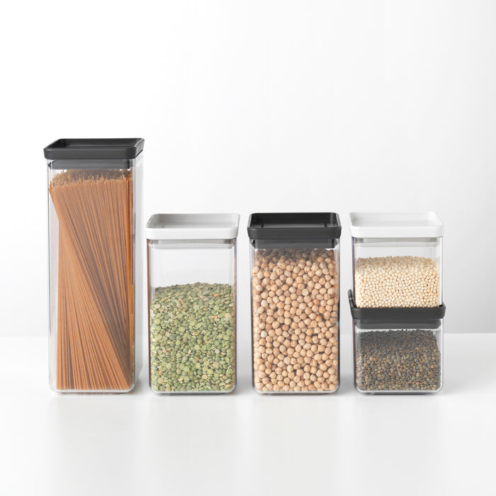 Brabantia Tasty+ Stapelbare Voorraadbus 2,5 L - Dark Grey