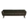Woood Rocco 3-zitsbank - Velvet - Warm Groen