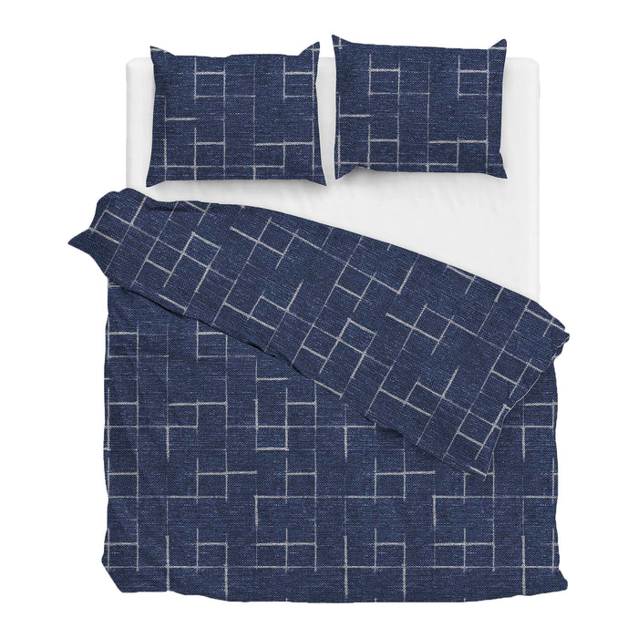 Zo! Home Zale Dekbedovertrek 200TC x 200TC/220 cm - Denim