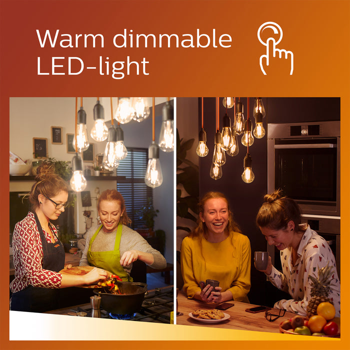 Philips LED Lamp Transparant - 100 W - E27 - Dimbaar warmwit licht