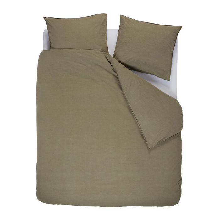 vtwonen Natural Stone Dekbedovertrek 260 x 200/220 cm - Donkergroen
