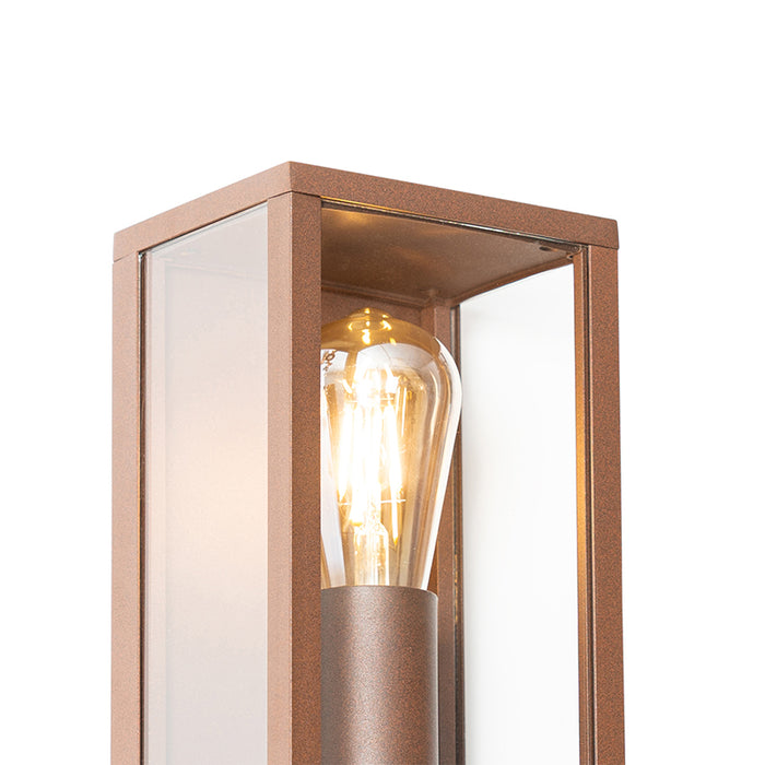 QAZQA Industriële wandlamp roestbruin 26 cm IP44  - Charlois