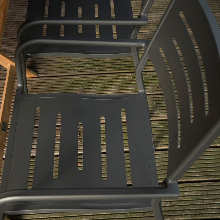 WOOOD Hawaii Tuinstoel Met Armleuning  - Aluminium - Grijs - 85x56x53