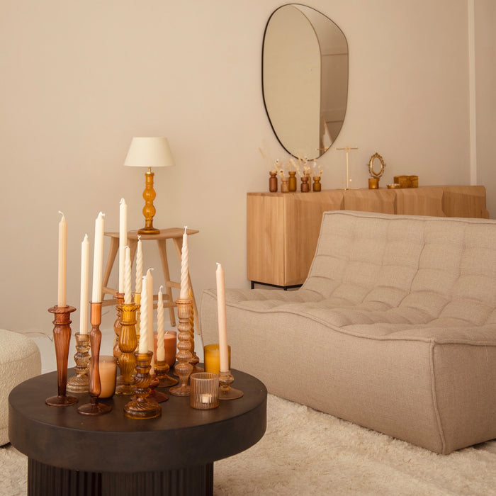 Á la Antique Glass Kandelaar - Mustard